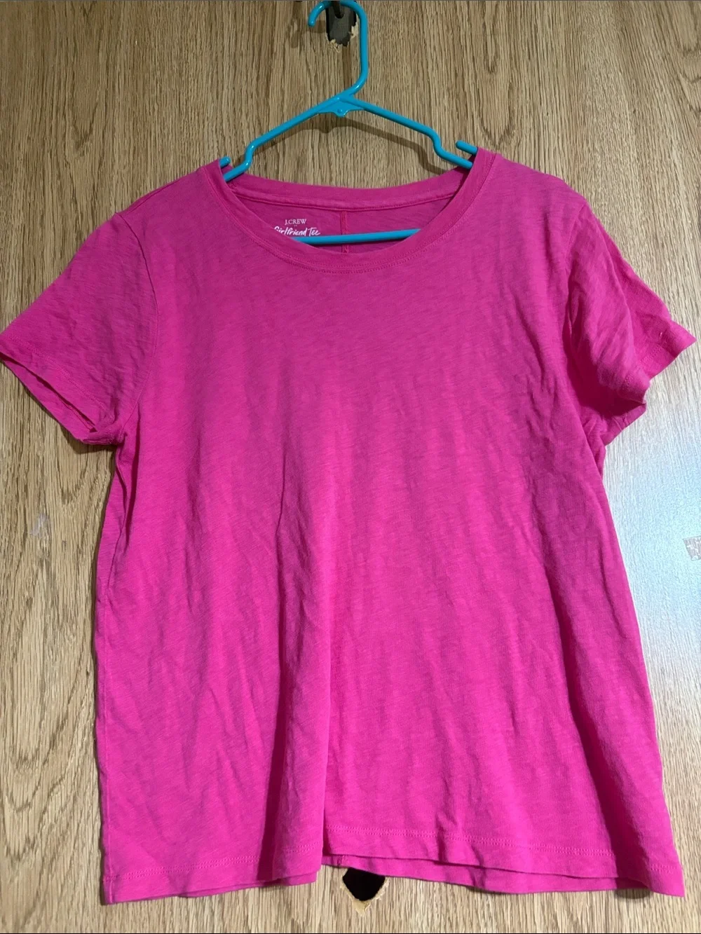 J. Crew Hot Pink Girlfriend Tee